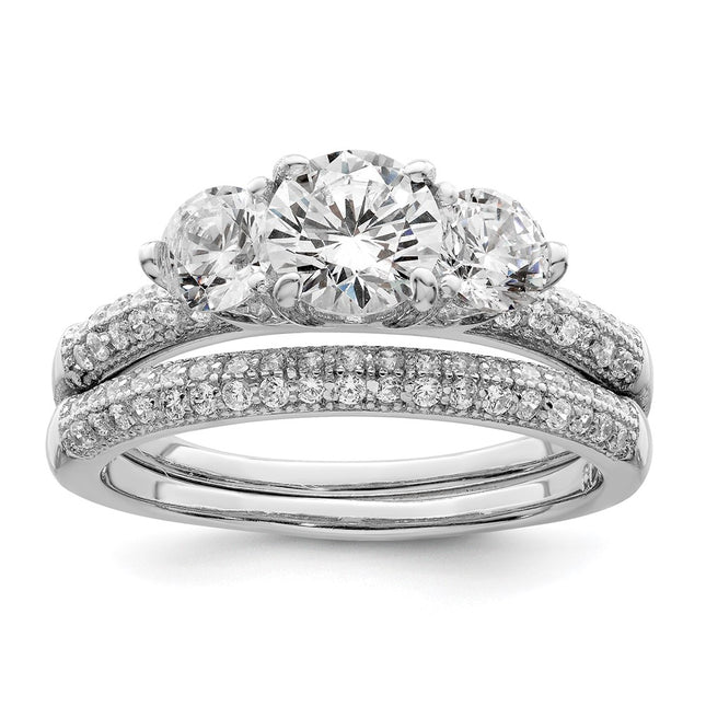 Sterling silver cubic zirconia engagement ring