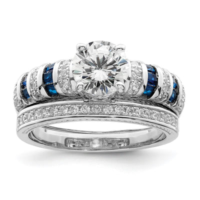 Sterling silver cubic zirconia engagement ring