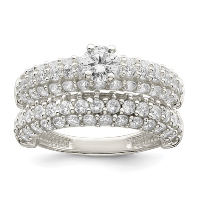 Sterling silver cubic zirconia ring