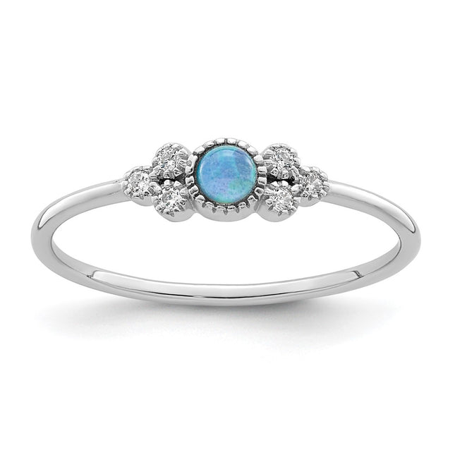 Sterling silver opal ring