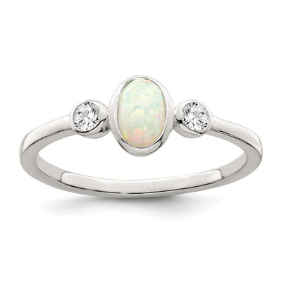 Sterling silver cubic zirconia ring