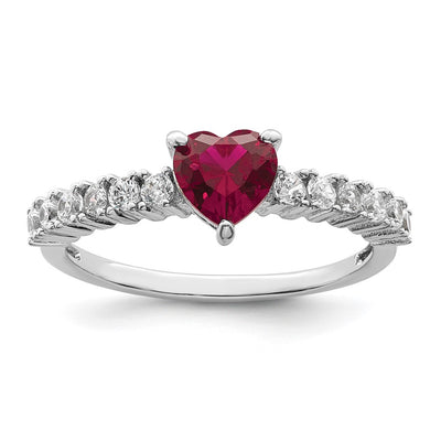 Sterling silver cubic zirconia heart ring