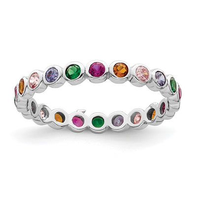 Sterling silver cubic zirconia band