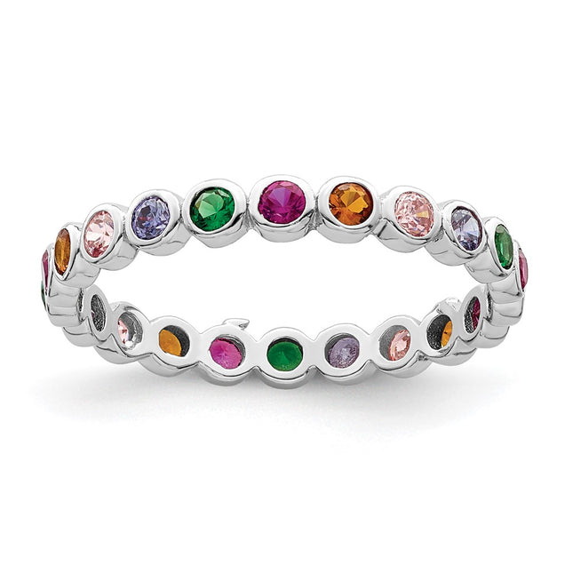 Sterling silver cubic zirconia band