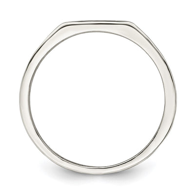 Sterling Silver Rhodium-plated Enameled Cross Ring