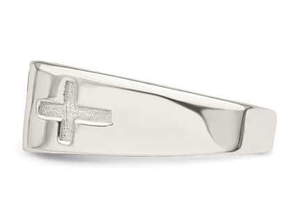 Sterling silver cross ring, further view