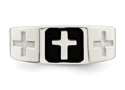 Sterling silver cross ring, additional view