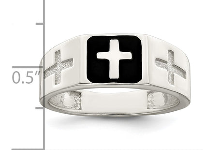 Sterling silver cross ring, another view