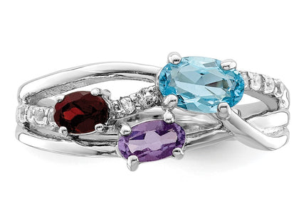 Sterling Silver Rings Style QR7414RB - Classique Jewelry Inc.