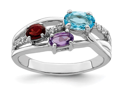 Sterling Silver Rings Style QR7414RB - Classique Jewelry Inc.