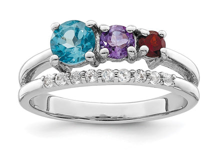 Sterling Silver Rings Style QR7417RB - Classique Jewelry Inc.