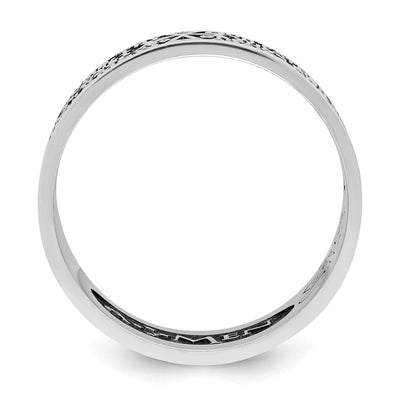 AMEN Sterling Silver Rhodium-plated Lord's Prayer Ring