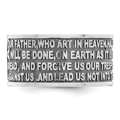AMEN Sterling Silver Rhodium-plated Lord's Prayer Ring