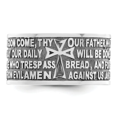 AMEN Sterling Silver Rhodium-plated Lord's Prayer Ring