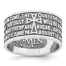 AMEN Sterling Silver Rhodium-plated Size 6 Lord's Prayer Ring