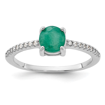 Sterling silver emerald ring