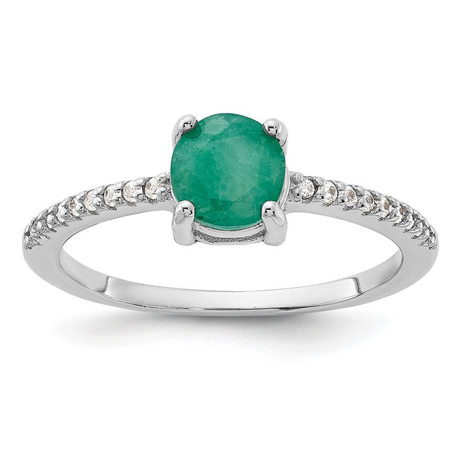 Sterling silver emerald ring