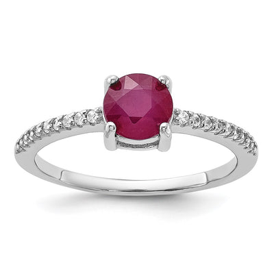 Sterling silver ruby ring