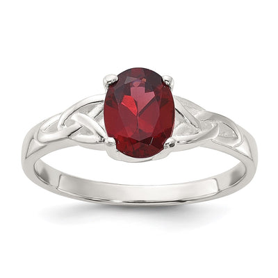 Sterling silver garnet ring