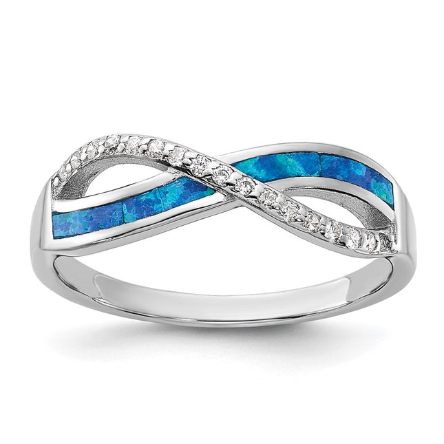 Sterling silver cubic zirconia infinity ring