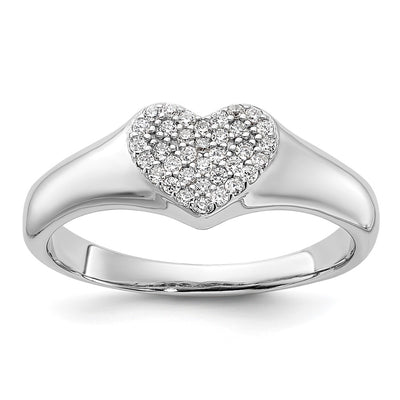 Sterling silver cubic zirconia heart ring