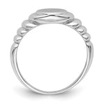 Sterling Silver Rhodium-plated Satin and Polished Signet Ring view