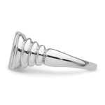 Sterling Silver Rhodium-plated Satin and Polished Signet Ring view