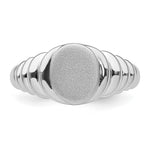 Sterling Silver Rhodium-plated Satin and Polished Signet Ring view