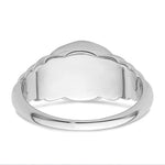 Sterling Silver Rhodium-plated Satin and Polished Signet Ring view