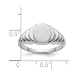 Sterling Silver Rhodium-plated Satin and Polished Signet Ring view