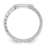 Sterling Silver Rhodium-plated Polished Twist Signet Ring view