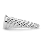Sterling Silver Rhodium-plated Polished Twist Signet Ring view