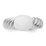 Sterling Silver Rhodium-plated Polished Twist Signet Ring view