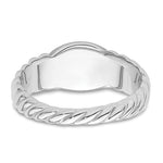 Sterling Silver Rhodium-plated Polished Twist Signet Ring view