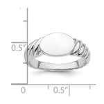 Sterling Silver Rhodium-plated Polished Twist Signet Ring view