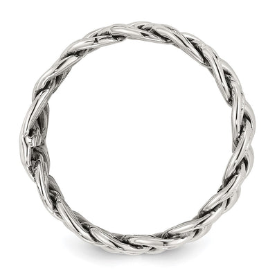 Sterling Silver Oxidize and Polished Braided Band