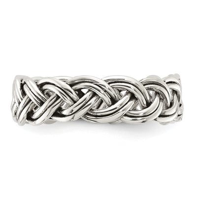 Sterling Silver Oxidize and Polished Braided Band
