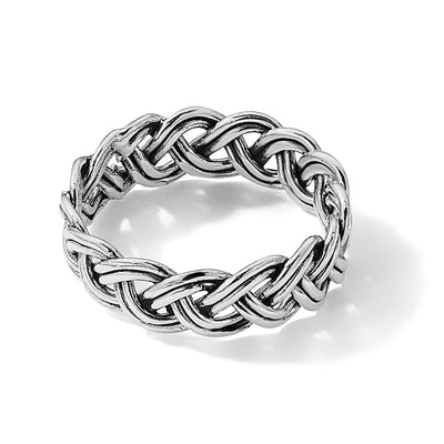 Sterling Silver Oxidize and Polished Braided Band