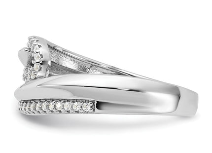 Sterling silver cubic zirconia ring, another view