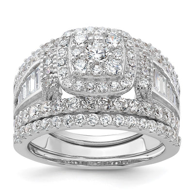 Sterling silver cubic zirconia engagement ring