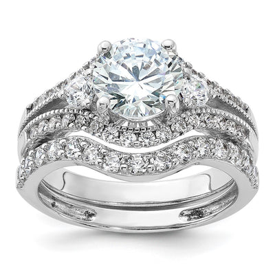 Sterling silver cubic zirconia engagement ring
