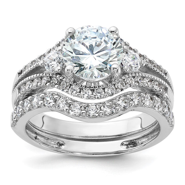 Sterling silver cubic zirconia engagement ring