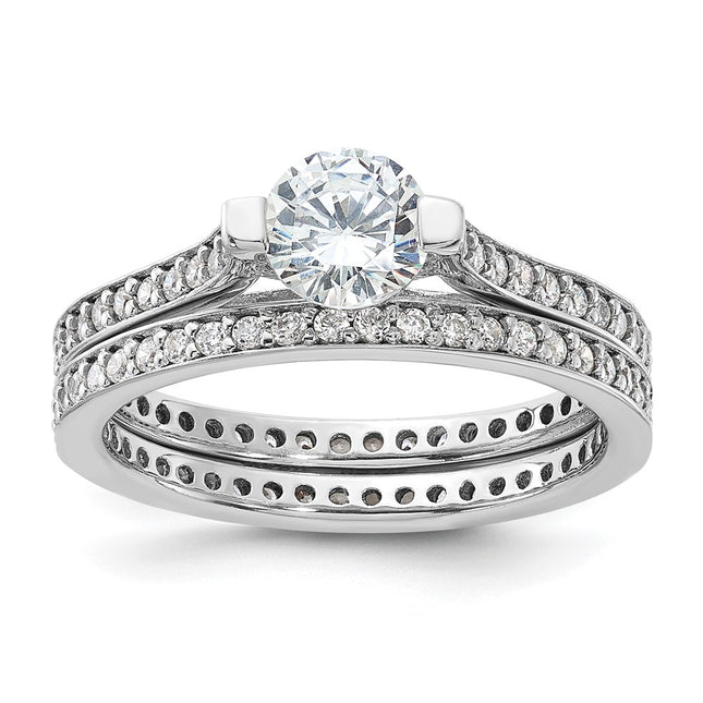 Sterling silver cubic zirconia engagement ring