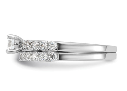 Sterling silver cubic zirconia band, another view