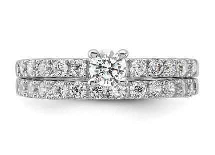 Sterling silver cubic zirconia band, further view