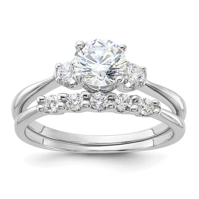 Sterling silver cubic zirconia engagement ring