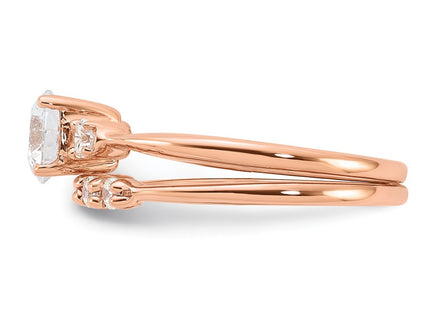 SS/Rose Plated Rings Style QR7552RP - Classique Jewelry Inc.