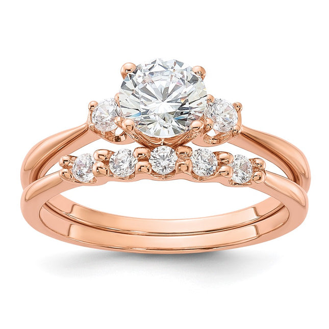 Sterling silver cubic zirconia engagement ring