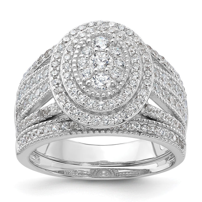 Sterling silver cubic zirconia band