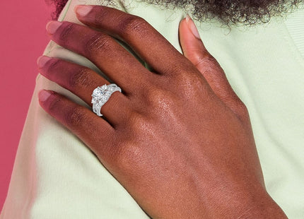 Sterling silver cubic zirconia engagement ring